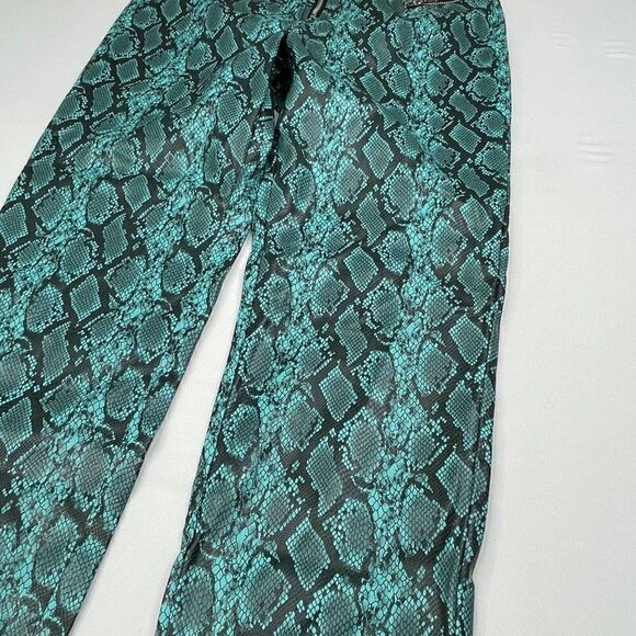 Tiger Mist Pearl High Waisted Faux Leather Snakeskin Print Pant NEW - Picture 10 of 14